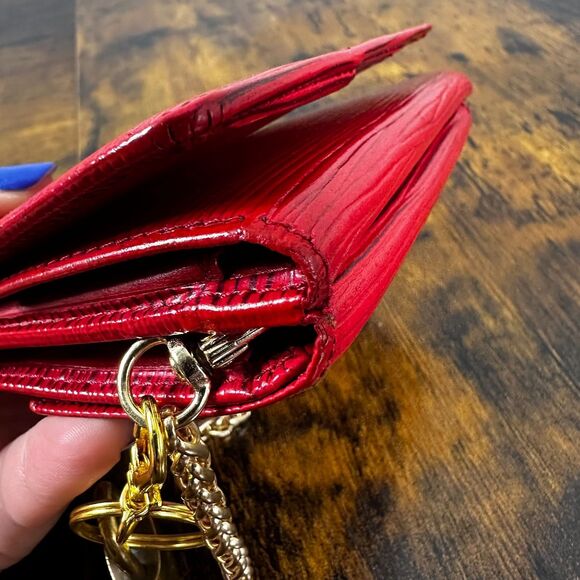 Louis Vuitton Red Epi Leather Vintage Wallet Padlock Gold Hardware Women - Picture 14 of 15